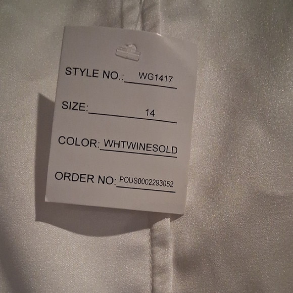 David's Bridal White Dress with Red Accents - Picture 3 of 5